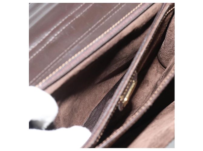 Borsa GUCCI Scamosciato Marrone Oro Auth ep14913 D'oro - vista 14