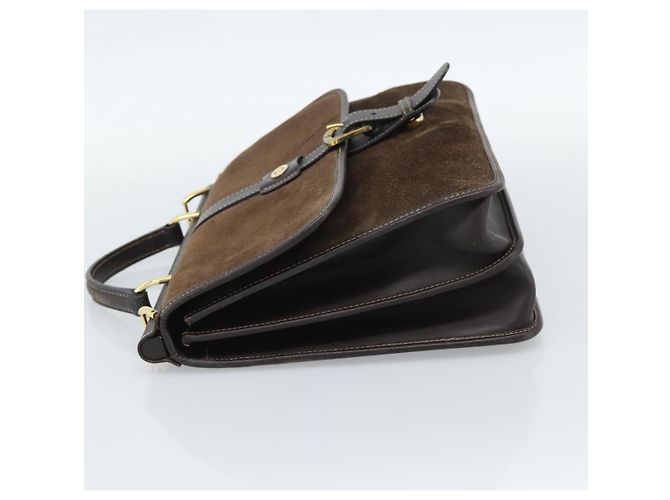 Borsa GUCCI Scamosciato Marrone Oro Auth ep14913 D'oro - vista 4