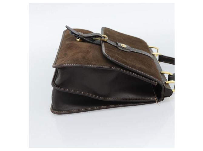 Borsa GUCCI Scamosciato Marrone Oro Auth ep14913 D'oro - vista 5