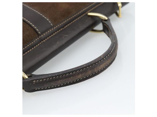 Borsa GUCCI Scamosciato Marrone Oro Auth ep14913 D'oro - vista 7
