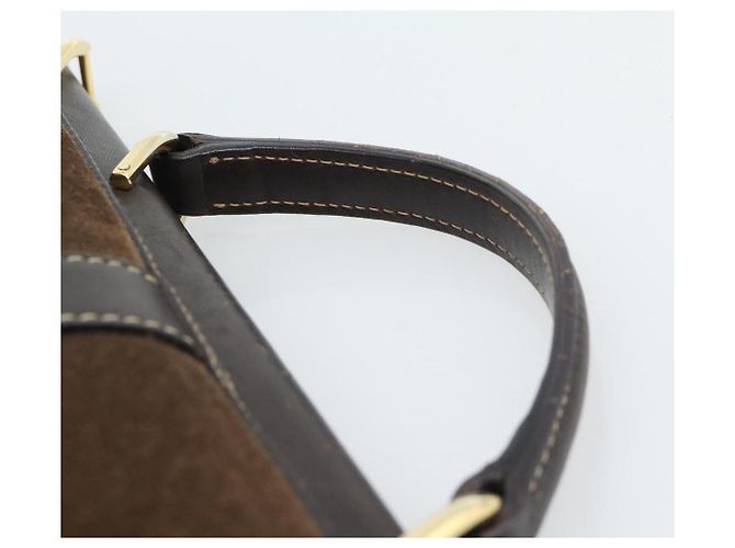 Borsa GUCCI Scamosciato Marrone Oro Auth ep14913 D'oro - vista 8