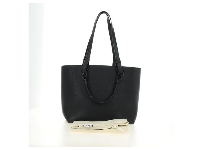 Borsa Tote LOEWE in pelle nera Auth 189712SV Nero - vista 12
