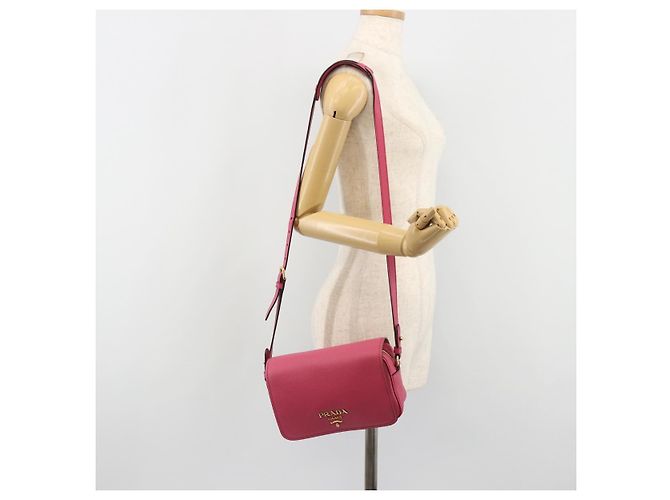 Saffiano Borsa a tracolla PRADA in pelle Safiano Pink Gold 1BD163 Auth am11957M Rosa D'oro - vista 24