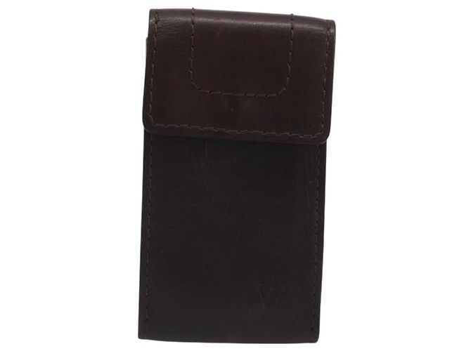 LOUIS VUITTON Utah Porte Cles Badge Pouch Leather Brown M92539 LV Auth bs35889 Castaño - vista 13