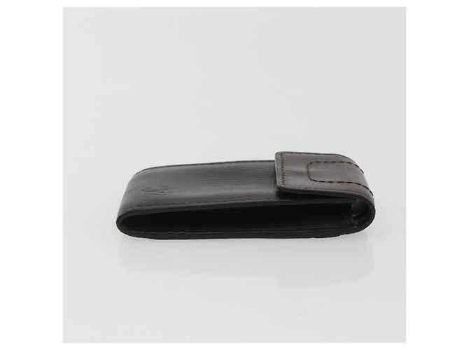 LOUIS VUITTON Utah Porte Cles Badge Pouch Leather Brown M92539 LV Auth bs35889 Castaño - vista 3