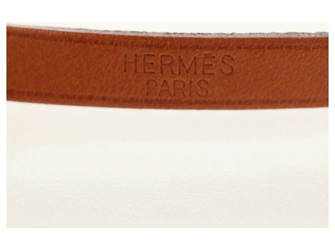 Hermès Bracciale HERMES Appi 3 in pelle marrone argento Auth bs35862M - vista 15