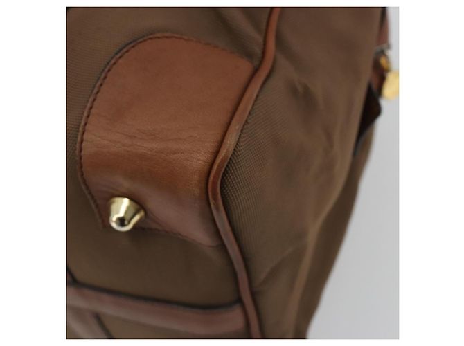 Céline Borsa Boston CELINE in tela Khaki Gold Auth bs35810 D'oro Cachi - vista 12