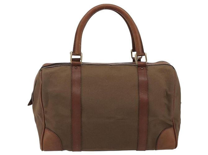 Céline Borsa Boston CELINE in tela Khaki Gold Auth bs35810 D'oro Cachi - vista 3