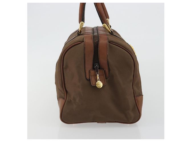 Céline Borsa Boston CELINE in tela Khaki Gold Auth bs35810 D'oro Cachi - vista 4
