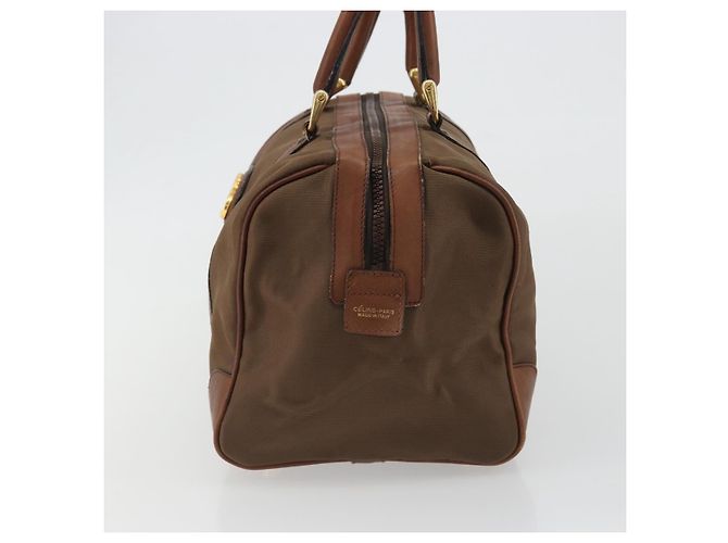 Céline Borsa Boston CELINE in tela Khaki Gold Auth bs35810 D'oro Cachi - vista 5