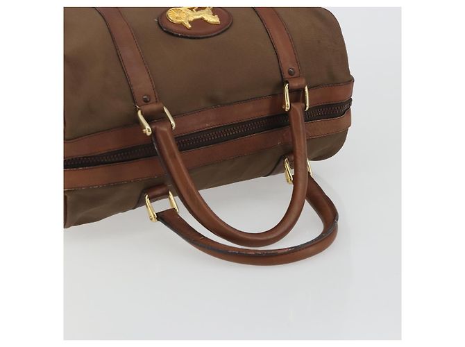 Céline Borsa Boston CELINE in tela Khaki Gold Auth bs35810 D'oro Cachi - vista 7