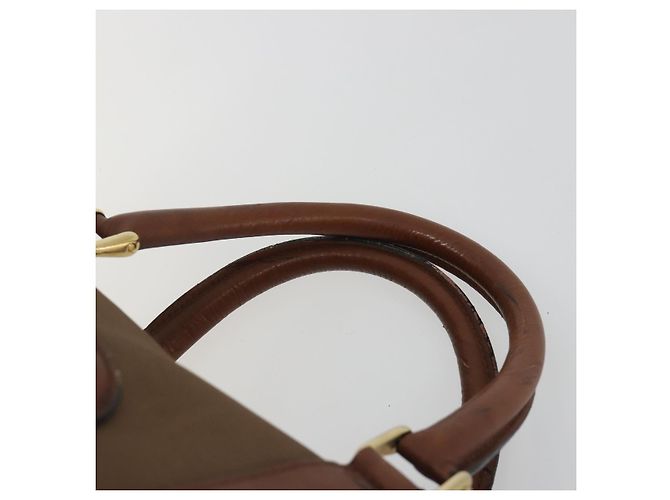Céline Borsa Boston CELINE in tela Khaki Gold Auth bs35810 D'oro Cachi - vista 8