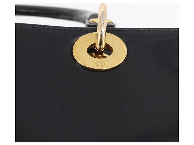 Bolso Christian Dior de charol negro y oro Auténtico bs35940 Dorado - vista 15