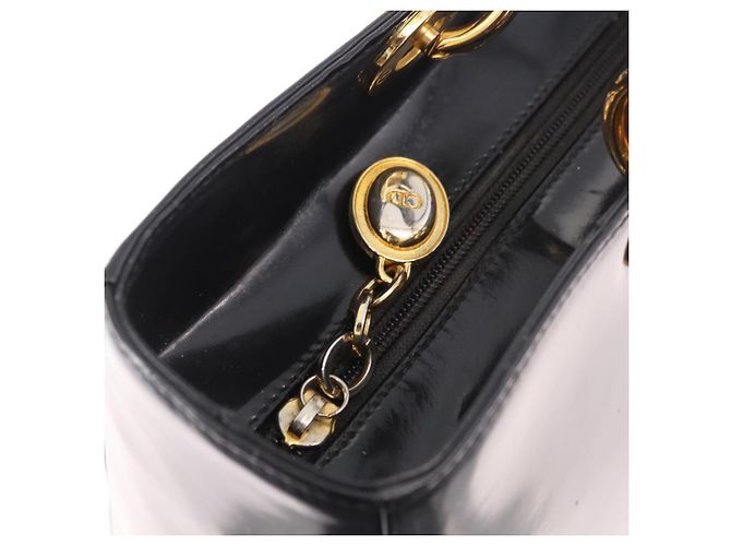 Bolso Christian Dior de charol negro y oro Auténtico bs35940 Dorado - vista 18
