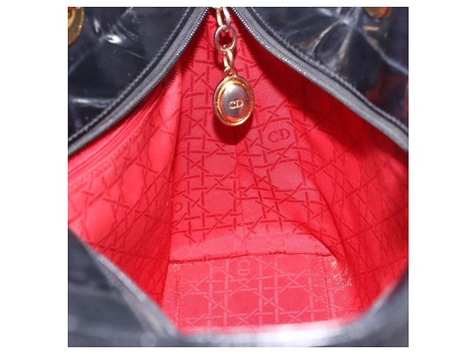 Bolso Christian Dior de charol negro y oro Auténtico bs35940 Dorado - vista 21