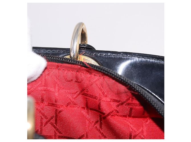 Bolso Christian Dior de charol negro y oro Auténtico bs35940 Dorado - vista 25