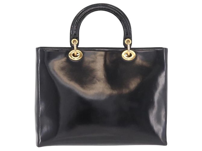 Bolso Christian Dior de charol negro y oro Auténtico bs35940 Dorado - vista 3