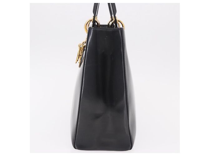 Bolso Christian Dior de charol negro y oro Auténtico bs35940 Dorado - vista 4