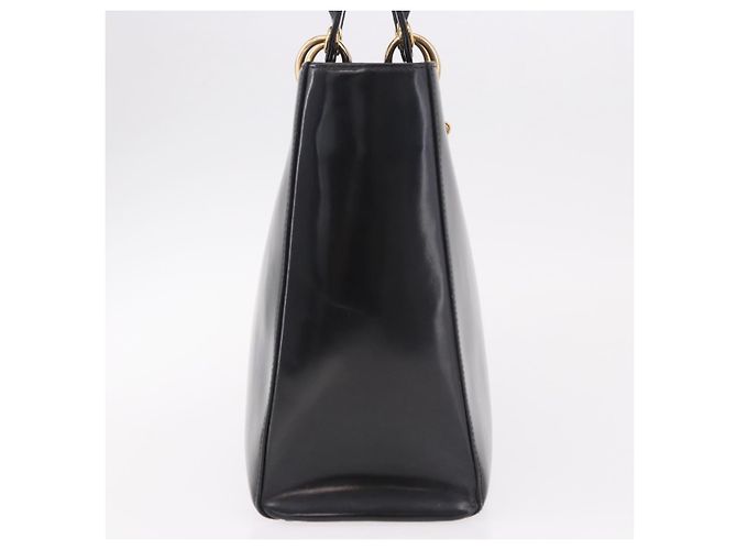 Bolso Christian Dior de charol negro y oro Auténtico bs35940 Dorado - vista 5