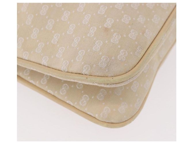 Borsa a Spalla GUCCI Micro GG Canvas Bamboo Chain Ivory Gold Auth 186588 D'oro Crudo - vista 11