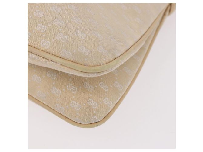 Borsa a Spalla GUCCI Micro GG Canvas Bamboo Chain Ivory Gold Auth 186588 D'oro Crudo - vista 12