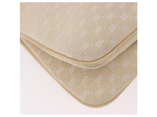 Borsa a Spalla GUCCI Micro GG Canvas Bamboo Chain Ivory Gold Auth 186588 D'oro Crudo - vista 13