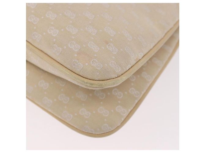 Borsa a Spalla GUCCI Micro GG Canvas Bamboo Chain Ivory Gold Auth 186588 D'oro Crudo - vista 14