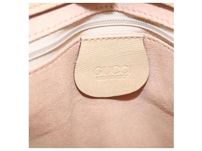 Borsa a Spalla GUCCI Micro GG Canvas Bamboo Chain Ivory Gold Auth 186588 D'oro Crudo - vista 16