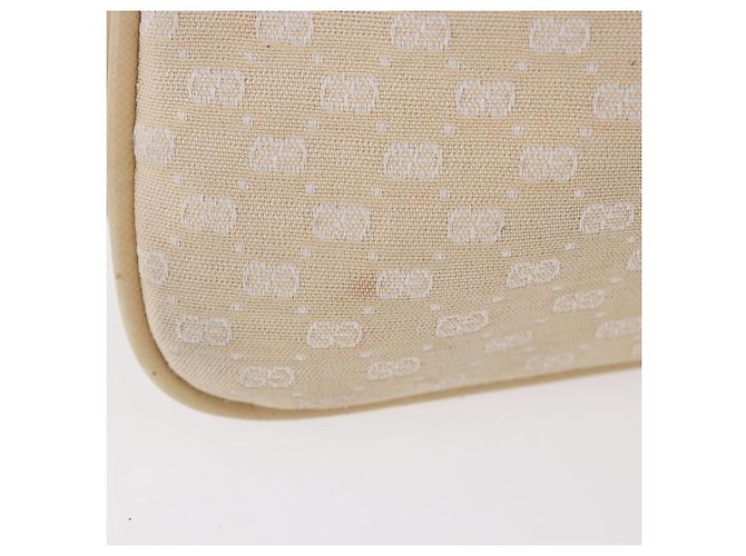 Borsa a Spalla GUCCI Micro GG Canvas Bamboo Chain Ivory Gold Auth 186588 D'oro Crudo - vista 3