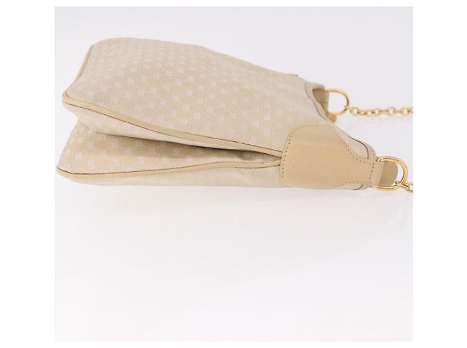 Borsa a Spalla GUCCI Micro GG Canvas Bamboo Chain Ivory Gold Auth 186588 D'oro Crudo - vista 5