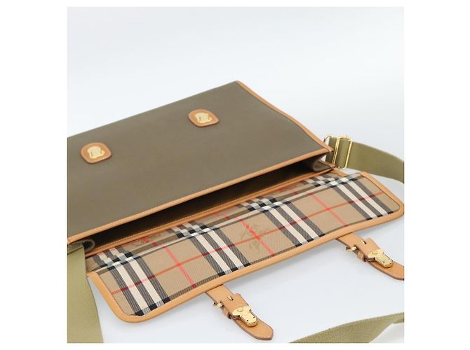 Borsa Business Burberrys Canvas 2way Marrone Oro Auth bs35965 D'oro - vista 19
