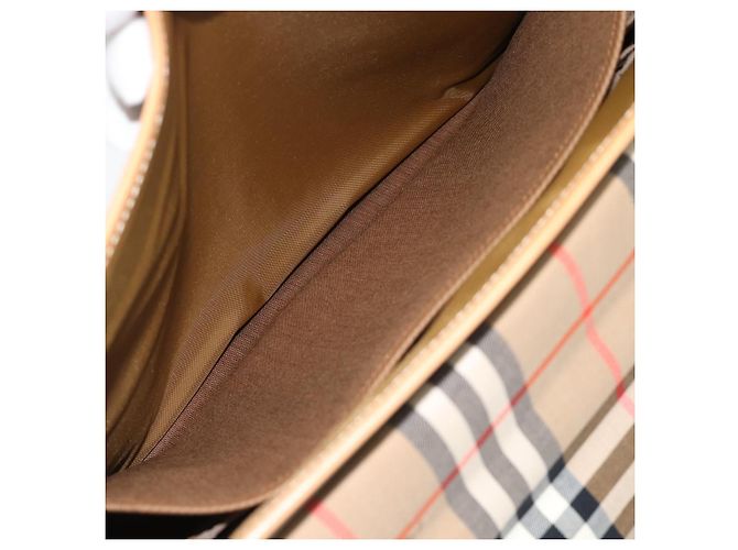 Borsa Business Burberrys Canvas 2way Marrone Oro Auth bs35965 D'oro - vista 24