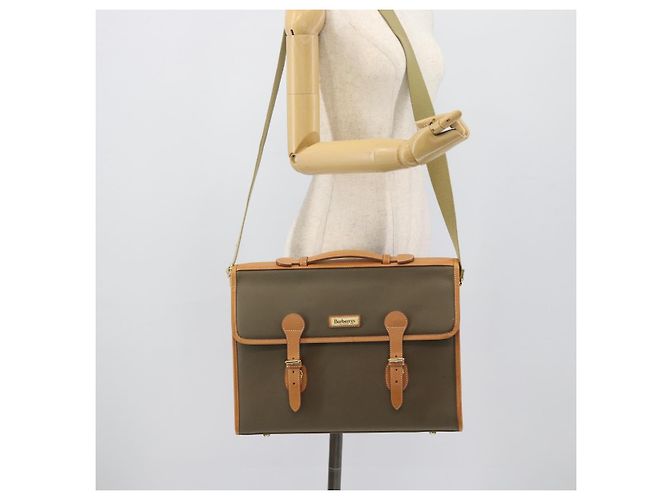 Borsa Business Burberrys Canvas 2way Marrone Oro Auth bs35965 D'oro - vista 26