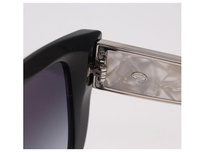 Occhiali da sole CHANEL metallo Nero CC Auth 189755M - vista 10