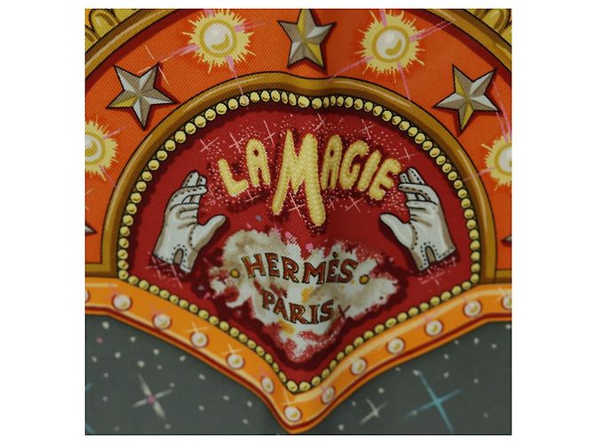 Hermès HERMES Carré 90 Schal "La Magie" Seide Grau Authentisch hk3928M Braun - Ansicht 12