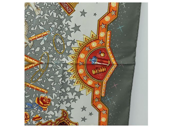 Hermès HERMES Carré 90 Schal "La Magie" Seide Grau Authentisch hk3928M Braun - Ansicht 7