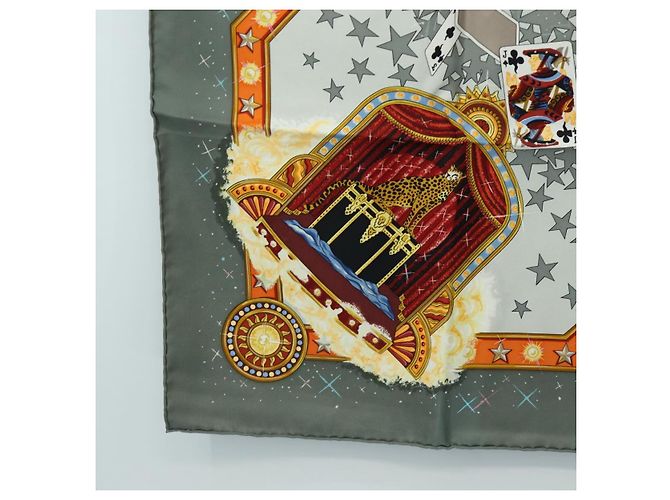 Hermès HERMES Carré 90 Schal "La Magie" Seide Grau Authentisch hk3928M Braun - Ansicht 8