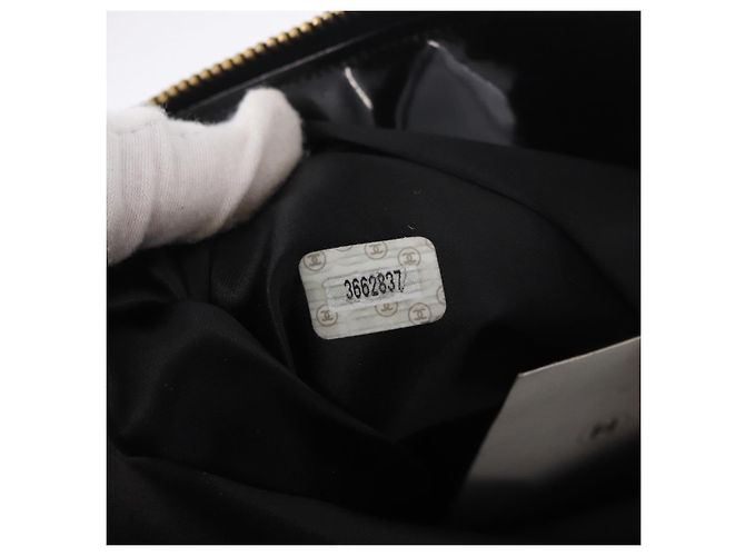CHANEL Chain Tote Bag aus Lackleder Schwarz Gold CC Auth BA13602A Golden - Ansicht 21