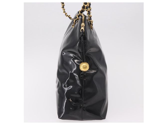 CHANEL Chain Tote Bag aus Lackleder Schwarz Gold CC Auth BA13602A Golden - Ansicht 5