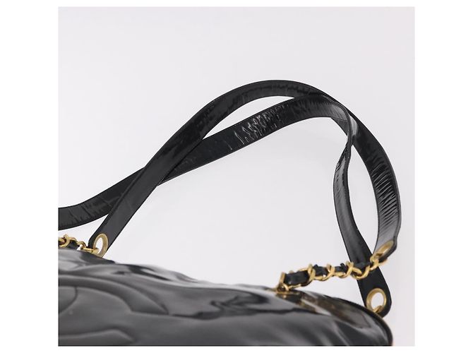 CHANEL Chain Tote Bag aus Lackleder Schwarz Gold CC Auth BA13602A Golden - Ansicht 8