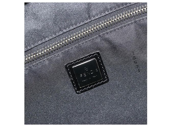 FENDI Zucchino Canvas Boston Bag Dunkelbraun Silber Auth 188276 - Ansicht 18