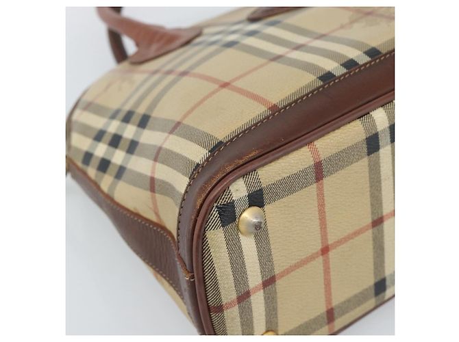 Borsa a mano Burberrys Nova Check PVC Beige Oro Auth ep15040 D'oro - vista 11