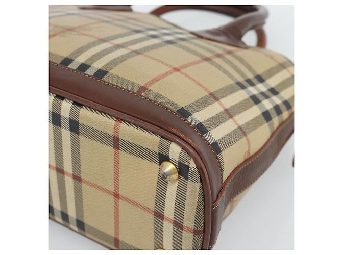 Borsa a mano Burberrys Nova Check PVC Beige Oro Auth ep15040 D'oro - vista 12