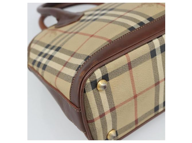 Borsa a mano Burberrys Nova Check PVC Beige Oro Auth ep15040 D'oro - vista 13