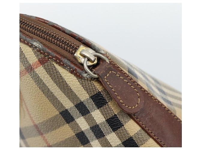 Borsa a mano Burberrys Nova Check PVC Beige Oro Auth ep15040 D'oro - vista 14
