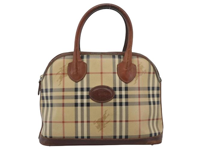 Borsa a mano Burberrys Nova Check PVC Beige Oro Auth ep15040 D'oro - vista 2