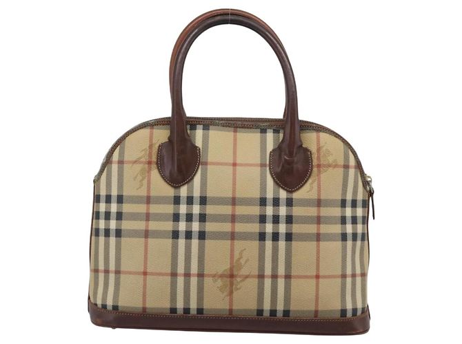 Borsa a mano Burberrys Nova Check PVC Beige Oro Auth ep15040 D'oro - vista 3