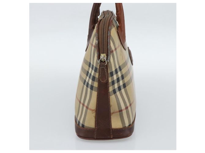 Borsa a mano Burberrys Nova Check PVC Beige Oro Auth ep15040 D'oro - vista 4