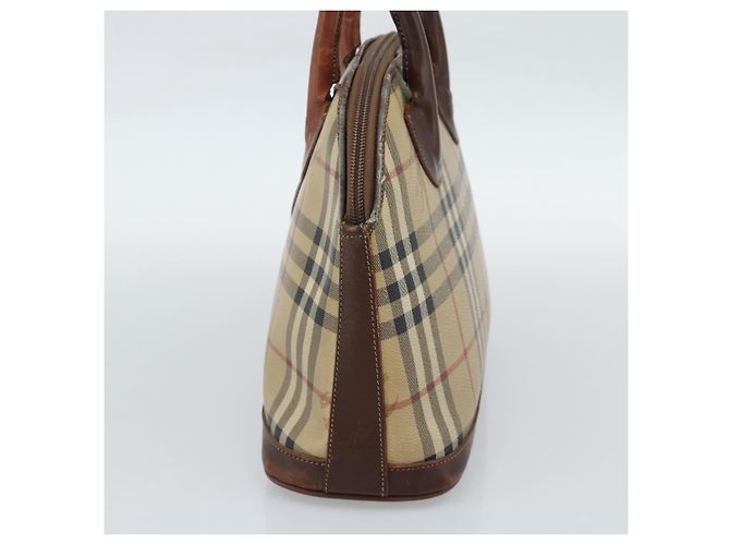 Borsa a mano Burberrys Nova Check PVC Beige Oro Auth ep15040 D'oro - vista 5
