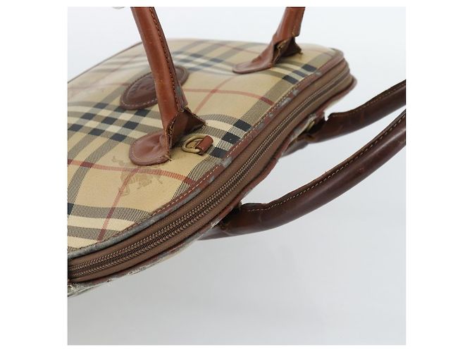 Borsa a mano Burberrys Nova Check PVC Beige Oro Auth ep15040 D'oro - vista 6